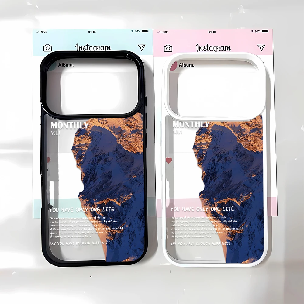 Blue Nature Mountain Scenic Elegant Camera Protection Soft Cover Fits iPhone 14 Plus Air 12 11 Max Pro 13 16 15 17 Phone Case
