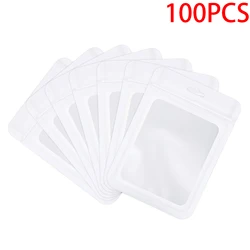 100pcs Matte Ziplock Bag Cosmetic Packaging Self Sealing Gift Bag Clear Holographic Jewelry Aluminum Foil Zip Lock Bags Food Bag