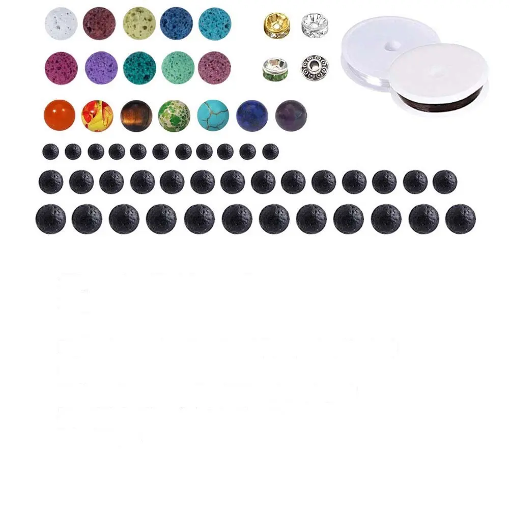 

Набор бусин из лавового камня: 1 комплект для рукоделия, изготовления браслетов, ожерелий, серег, аксессуаров для ювелирных изделий