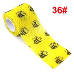 1 Pcs Printed Self Adhesive Elastic Bandage Colorful Sports Wrap Tape for Finger Joint Knee First Aid Kit Pet Tape