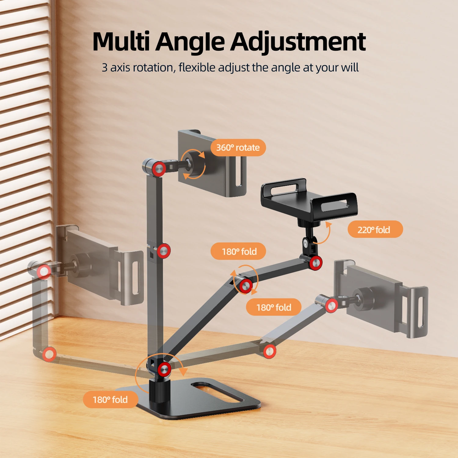 Imagem -04 - Suporte de Metal para Monitor Portátil Giratório Eviciv para Montagem Vesa de 47 a 18 Base de Exibição Expansível Suporte de Braçadeira de Tela Vertical Ajustável