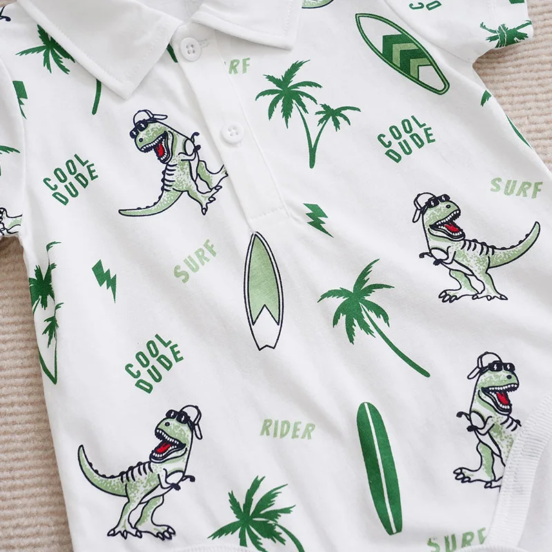 Newborn Baby boys Clothes Set Fashion Summer Toddler Outfit dinosaur print pants All cotton short sleeve Newborn Infant Clothing