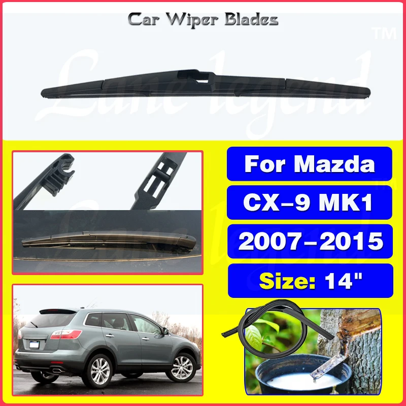 

For Mazda CX-9 CX9 MK1 2007 - 2015 Car Rear Wiper Blades Windscreen Wipers Auto Windshield Window Brush 14" Car Accessories