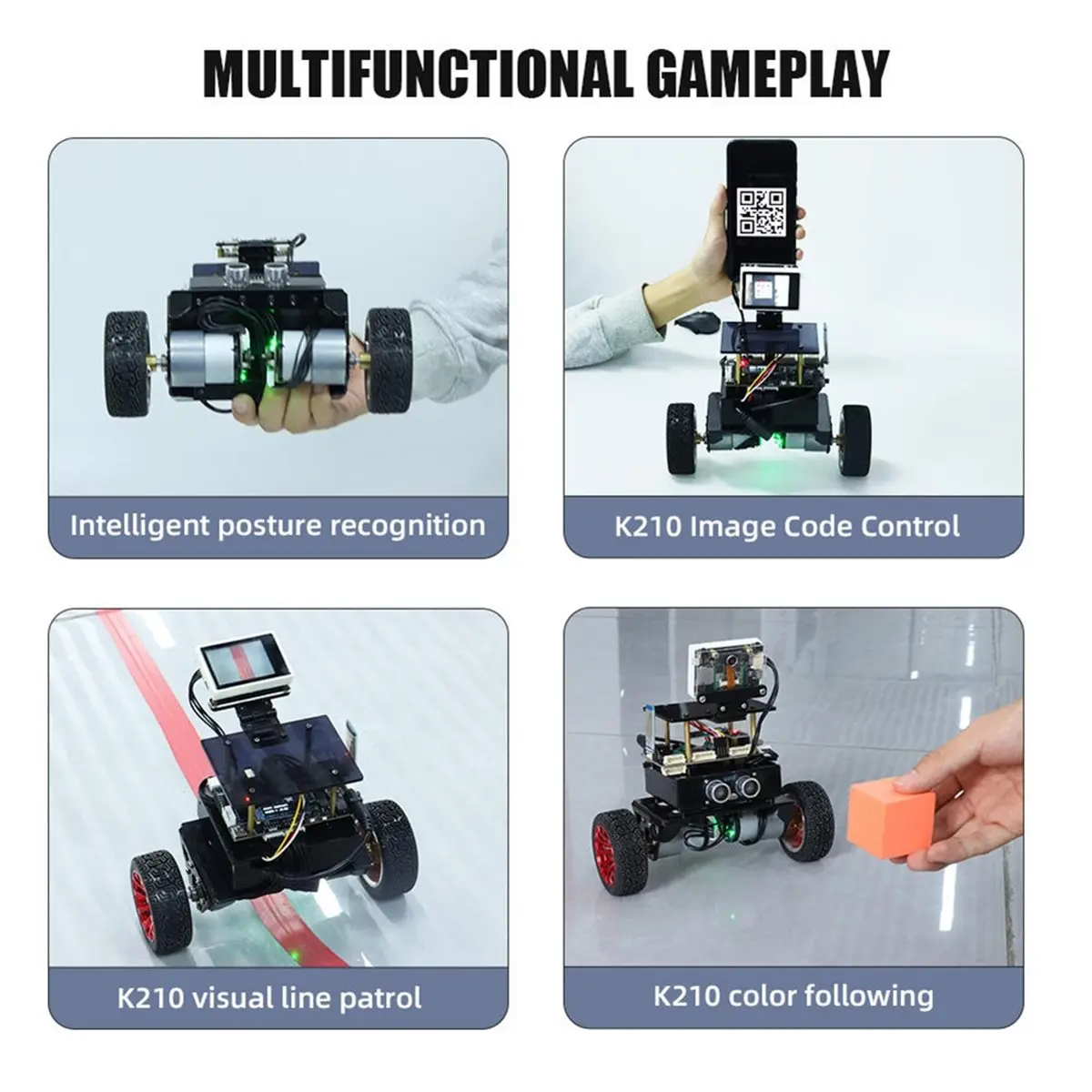 STM32 Balanced Vision Robot Learning Kit Featuring K210 Module for Color Recognition and QR Code Control