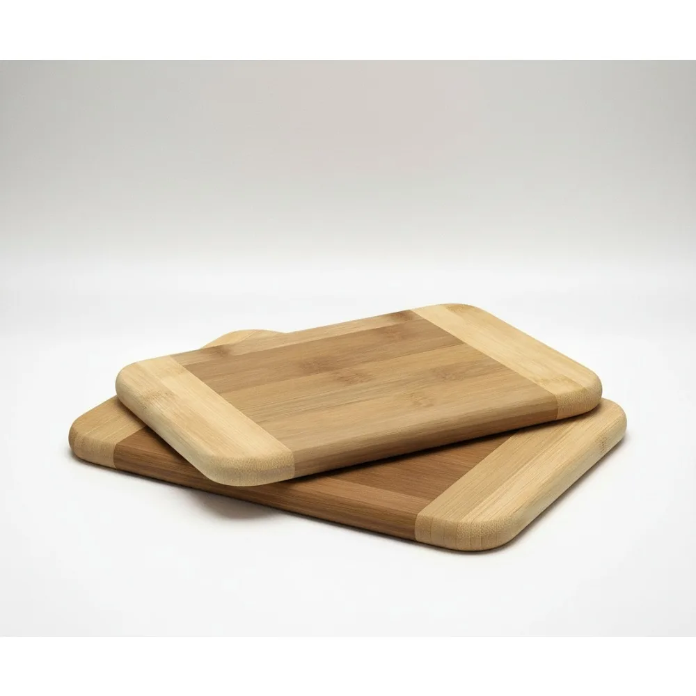 

Eco-Friendly Bamboo Wood Two-Tone Cutting Boards, Set of 12 Small Kitchen Serving Plates for Snacks & Appetizers