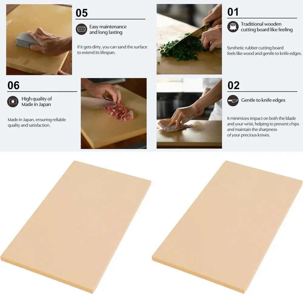 

Japanese-Made Rubber Cutting Board, Home Kitchen Use, 15x8.3x0.5 inches (38x21x1.3cm), M Size