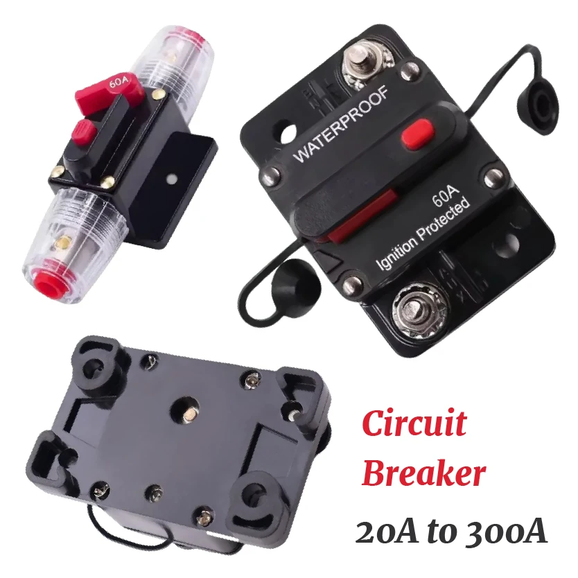 12-48V DC Circuit Breaker Fuse Reset 20A-300A  AMP for Car Boat Auto Waterproof