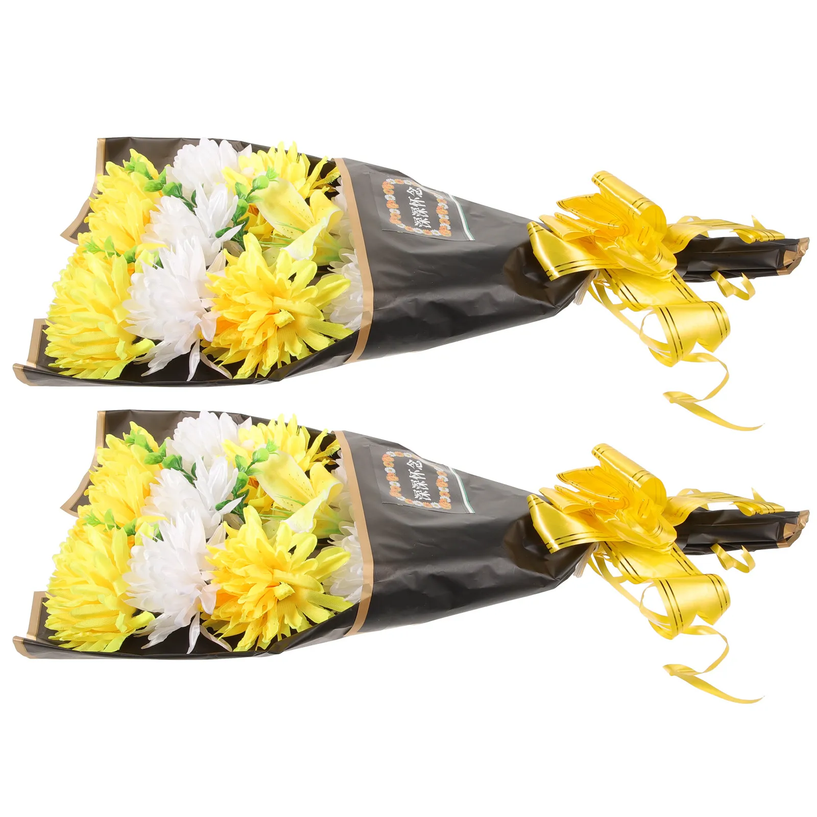 

2 шт. Элегантные искусственные цветочные букеты для украшения кладбища и мемориалов, реалистичные имитации цветов для украшения могил, портативные