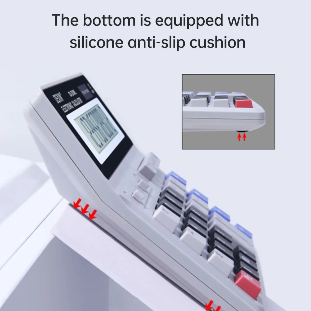 ABS Desk Calculator Battery Supply 12 Digit LCD Display Desktop Calculator Anti Slip Bottom Practical Basic Calculator