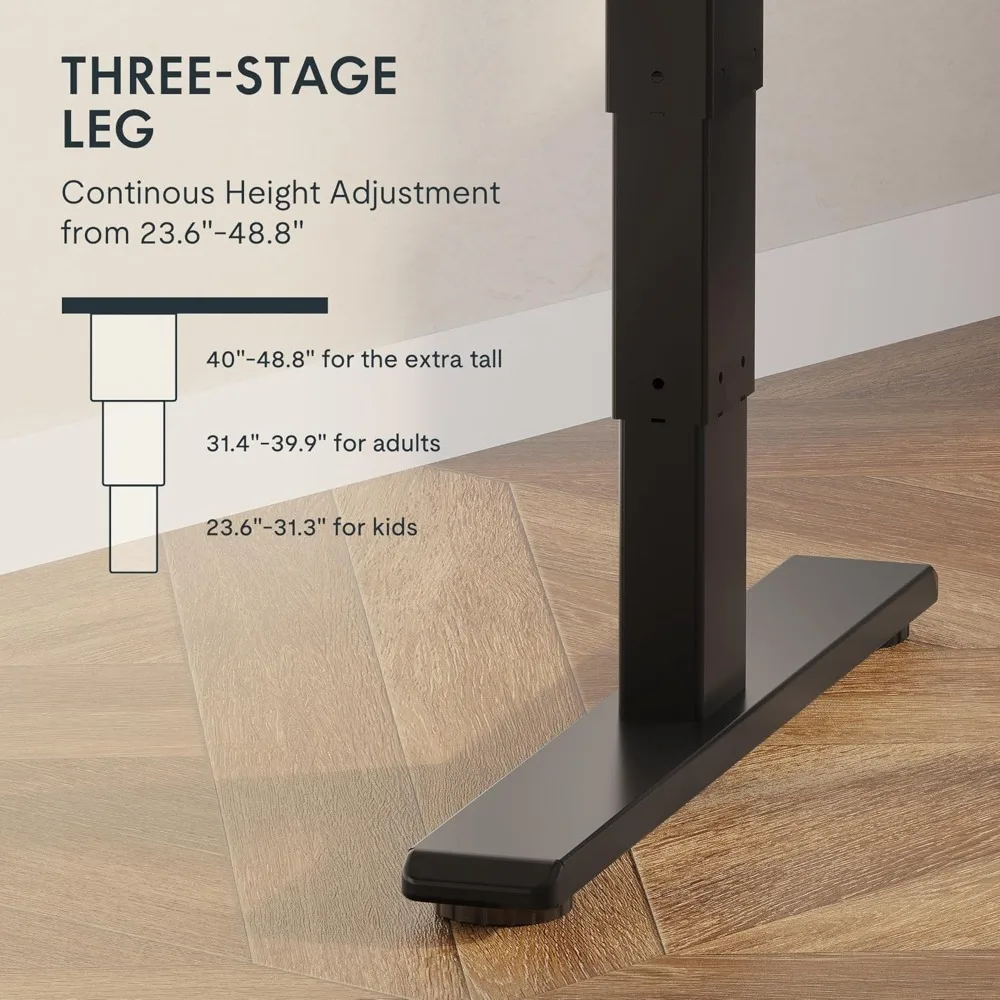 FLEXISPOT E6 Essential Standing Desk Dual Motor 3 Stages Whole-Piece Electric 55x28 Inch Height Adjustable Desk Home Office