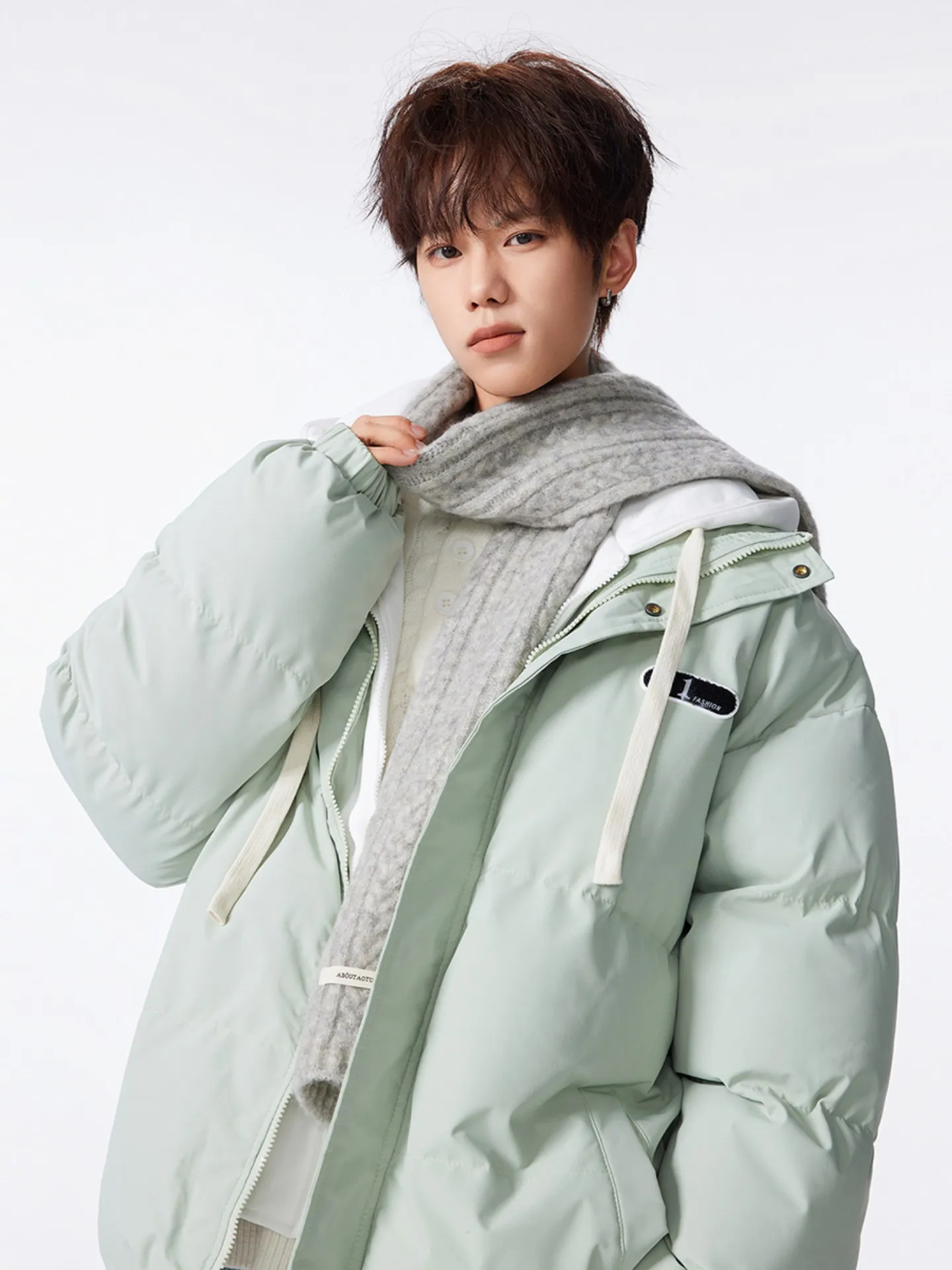 

Waterproof down Cotton Jaet for Men Outdoor Windproof Thiened Winter Bread Coat Youth Cotton Padded Jaet Zipper Closure