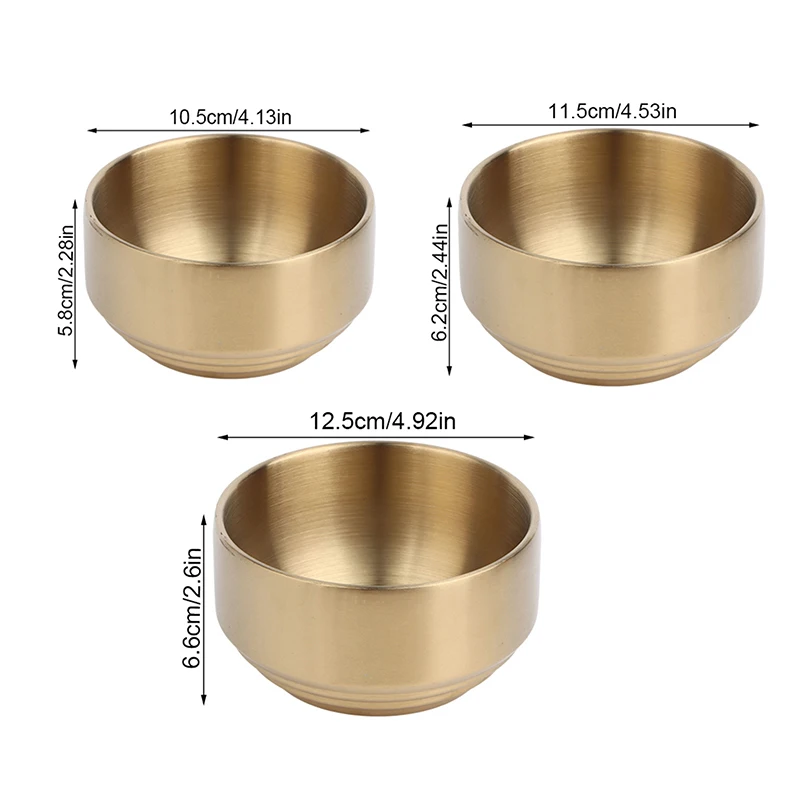 Korean Style 304 Double-layer Thick Durable Stainless Steel Rice Bowl Soup Rice Bowl Cuisine Home Child Small Bowl Cuisine