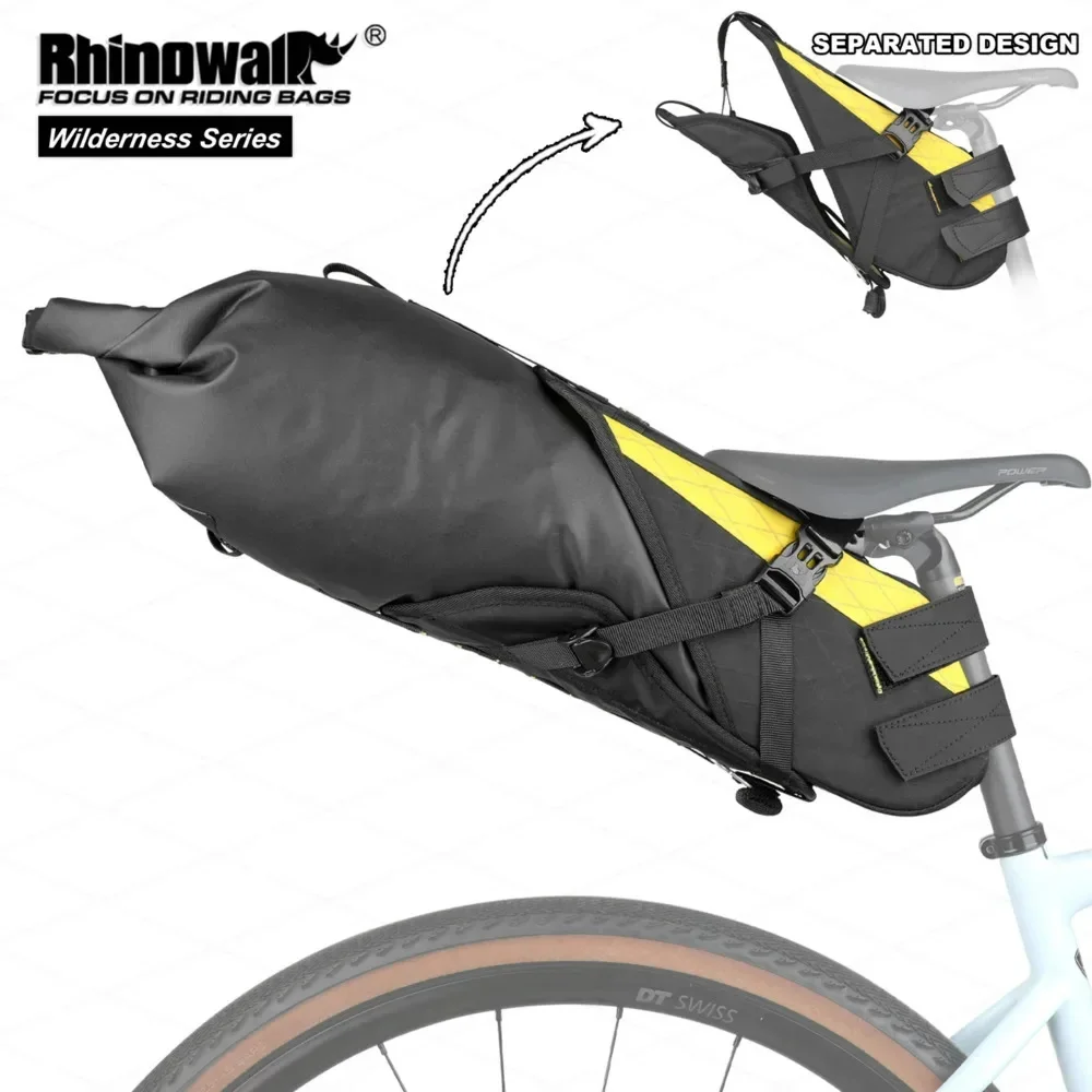 Rhinowalk Bike Tail Bag Waterproof 14L  Big Capacity Bicycle Saddle Bag Pannier Bag Bikepacking MTB Travel Luggage Road Bike Bag