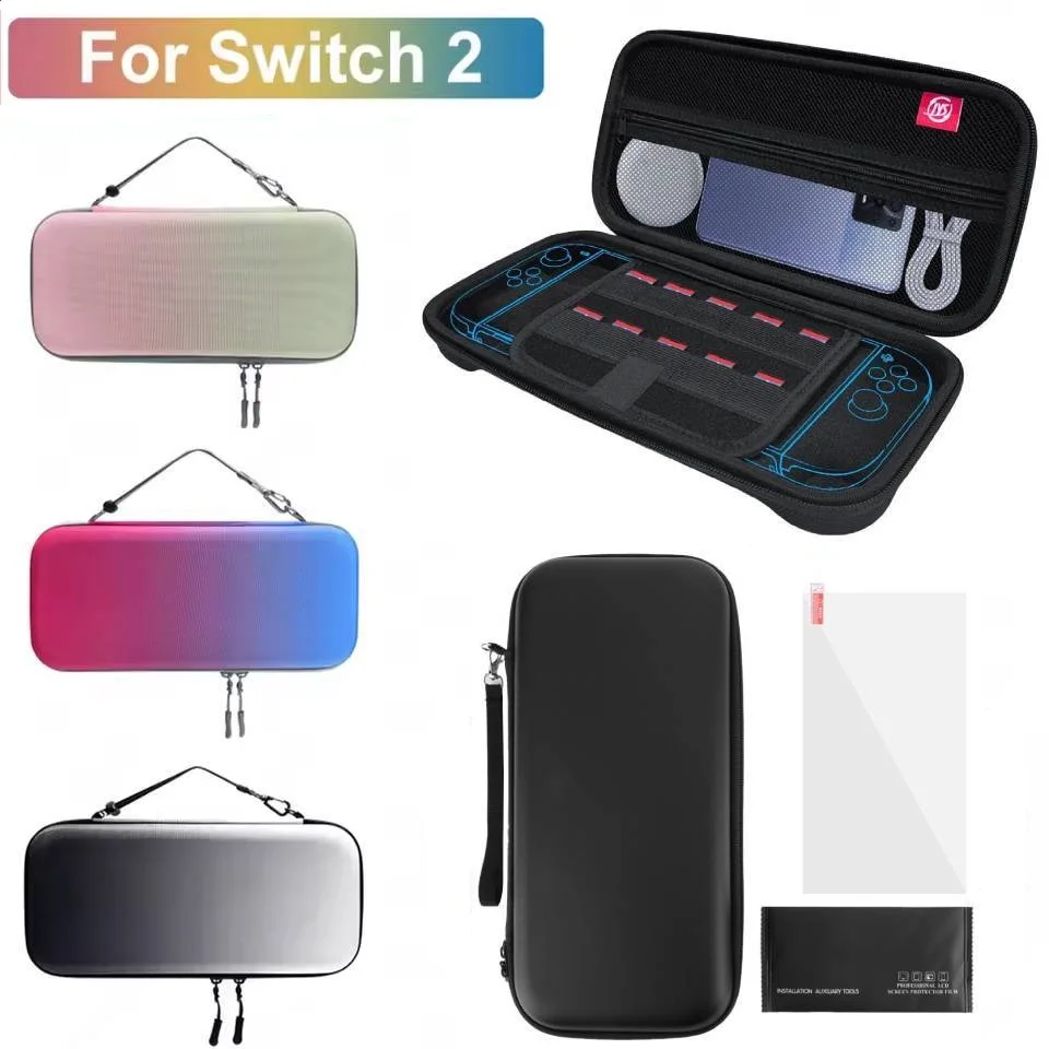 Travel Carrying Case Shockproof Portable Storage Bag with tempered film Screen Protector for Nintendo Switch 2 Console Accessory