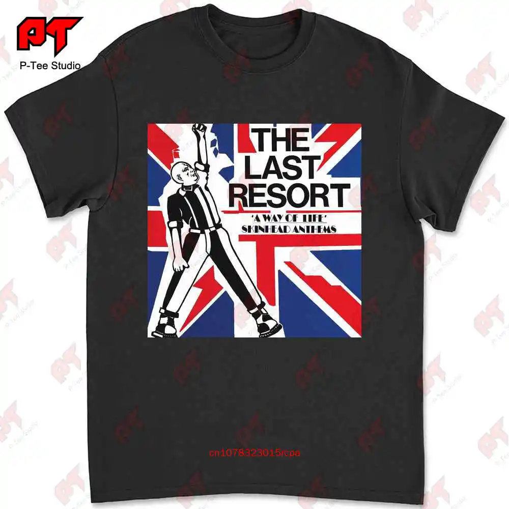 The Last Resort A Way Of Life Black T Shirt Official Skinhead Oi Punk GKEN