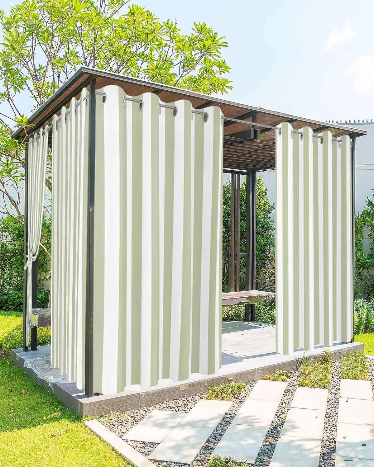 Sage Green Stripe O… - image