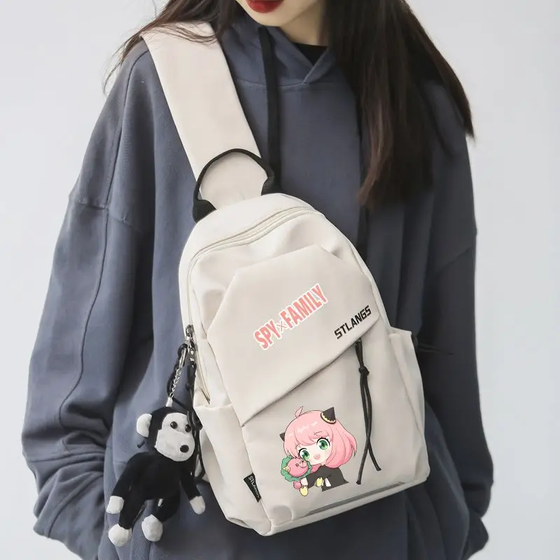 

SPY FAMILY Anya Forger Anime Cartoon Cute Student Phone Bag Kawaii 2D Unisex Storage Travel Shoulder Crossbody Bag Gift