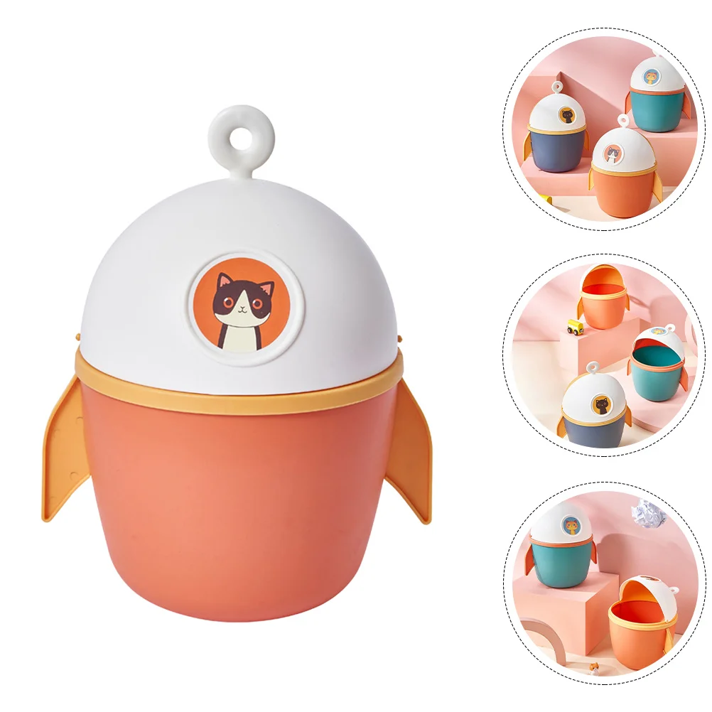 

Mini Flip-Top Trash Can Small Pp Desktop Waste Bin Storage Container For Tissues Crumbs Peelings Tabletop Organizer