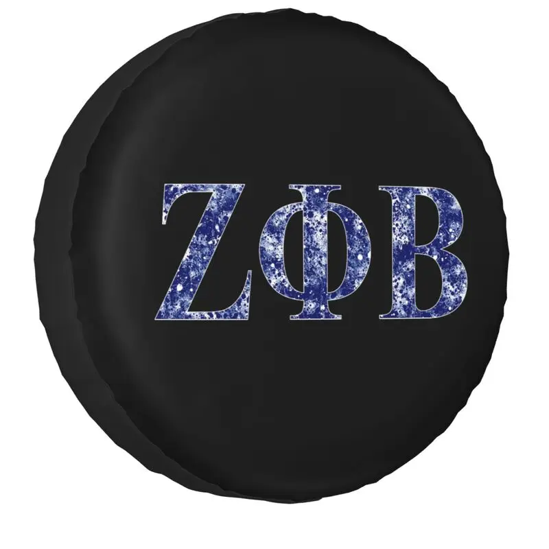 Custom Zeta Phi Beta Spare Tire Cover for Prado Pajero Jeep African American 4WD 4x4 RV Car Wheel Protector 14