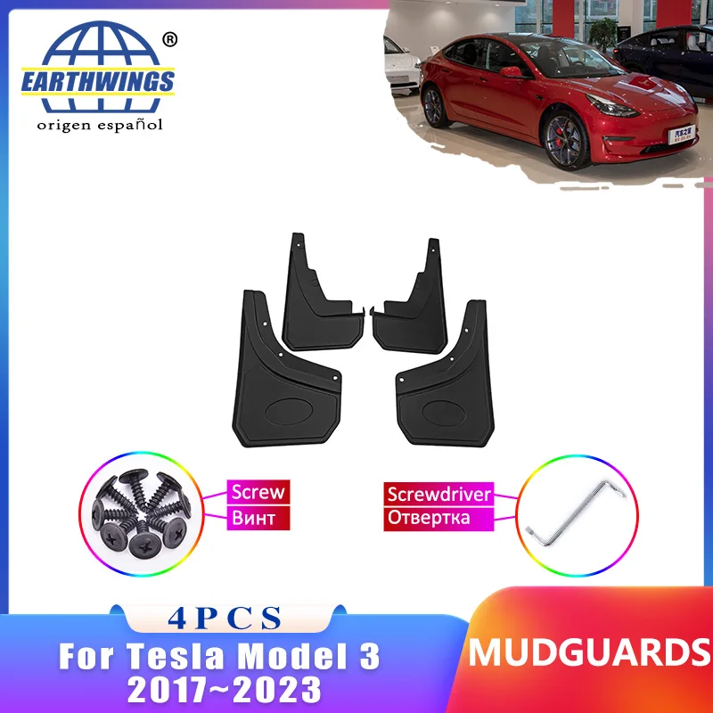 

Mudflap For Tesla Model 3 2017~2023 2020 Easy Installation Guardabarros Invisibles Para Coche, Accesorios Exteriores, 4 Piezas