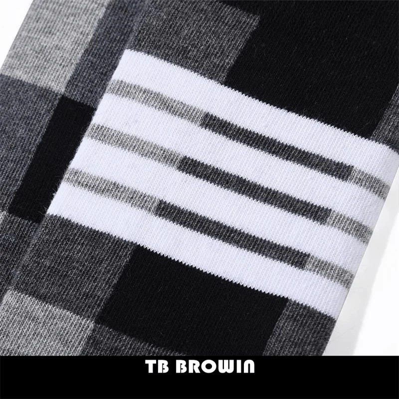 TB BROWIN THOM Men\'s Socks Korean Fashion RWB Stripes No Show Women\'s Cotton Street Fashionable Harajuku Stockings