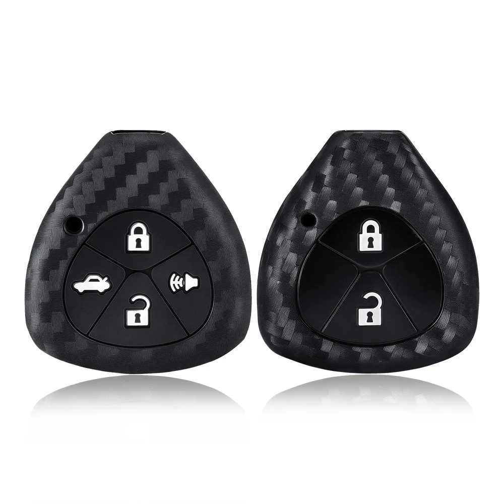 

Silicone Car Key Case Cover For Toyota Auris HiLux Corolla Fortuner Prado Verso Camry Yaris Vitz Vios Ractis 2/3/4 Button