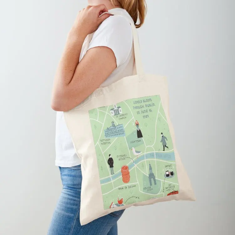 Ulysses Map Tote Bag university shopper bag supermarket folding bag Shopper Customizable tote