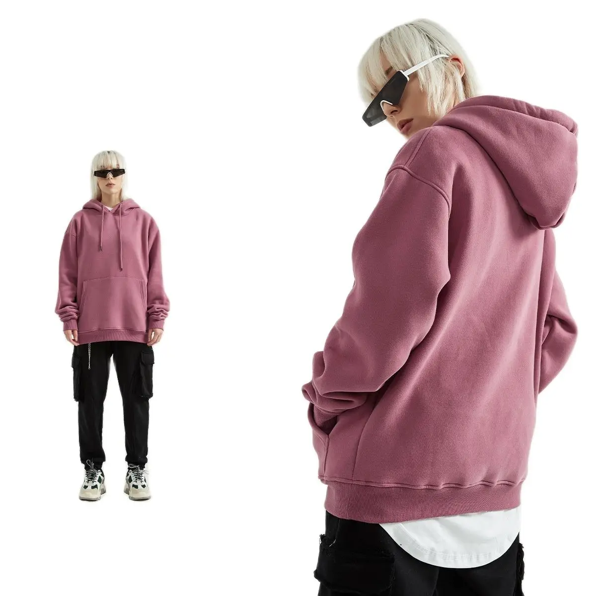 Woman ClothingMonochrome Blank For Women, Plush Pullover, Comfortable Hooded Sweater, Couple Costume, 36 Colors, New Fas