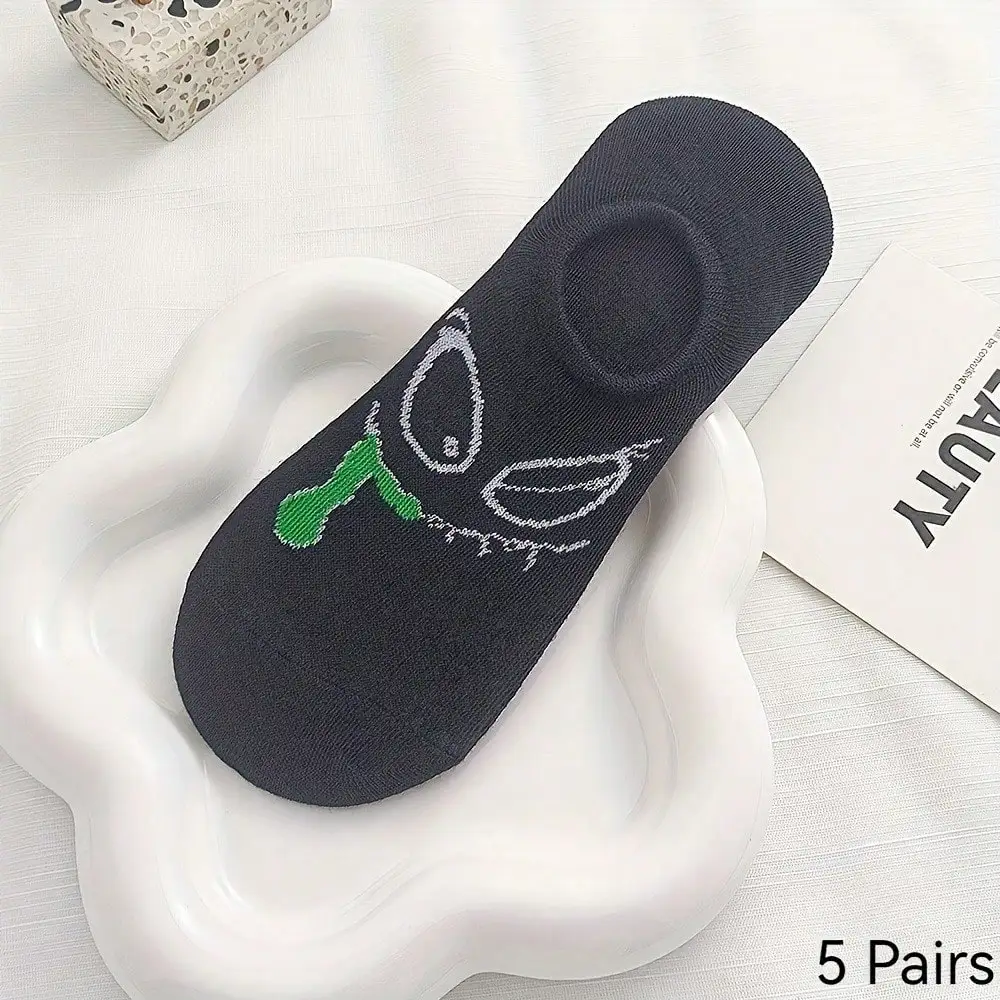 15 زوجًا من جوارب القوارب الكرتونية - تصميم غير مرئي مسامي للنساء، مريح للمنزل والسفر