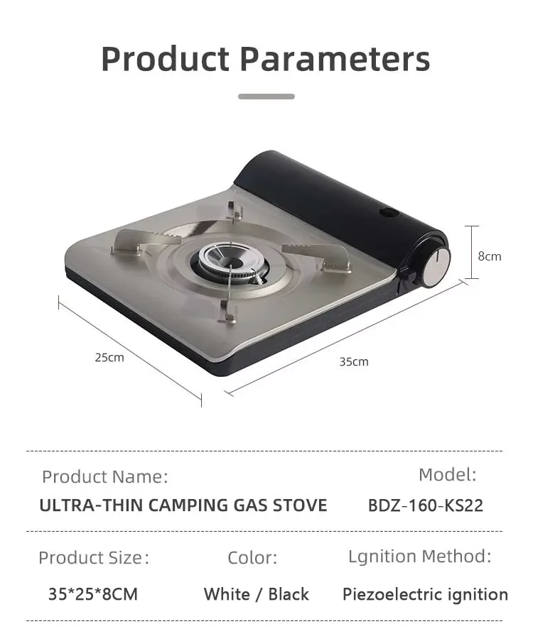 Outdoor Camping Stove Easy Carry New Light Weight Single Burner Ultrathin Portable Gas Stove