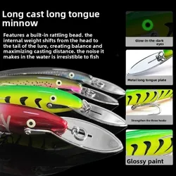Wobbler Minnow para curricán marino, de buceo y gran acción