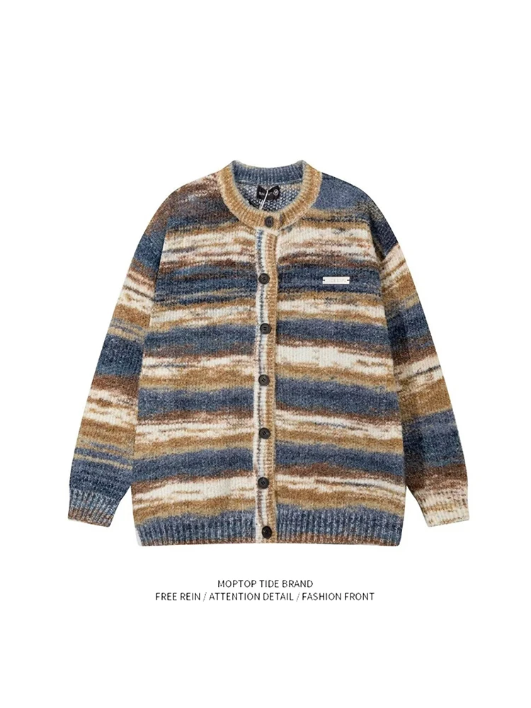 

adual Color Blo Loose Knitted Sweater for Men And Women Spring Autumn Seasonal Sle round Ne Long Sve Casual Wear