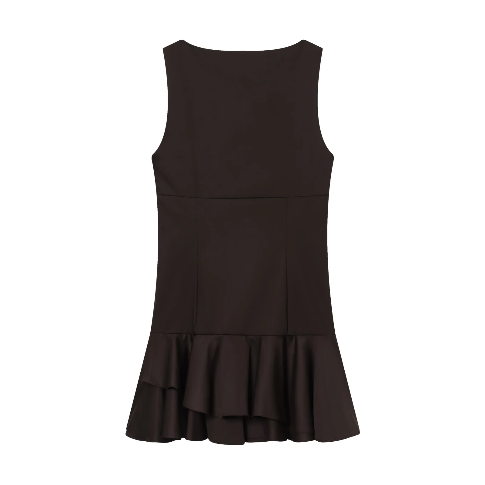 Jnleaog outono novo design de faion feminino ort dr em camadas decoração elegância saia linha a cor pura fibra de poliéster