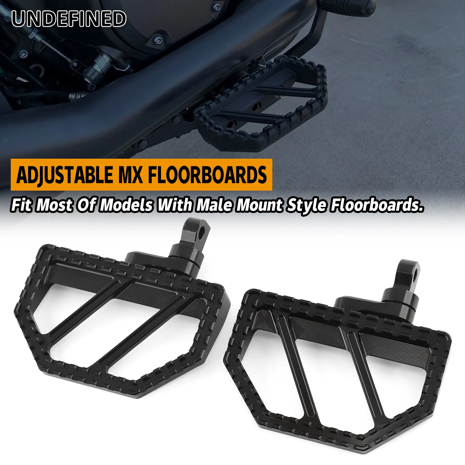

Motorcycle Mini Floorboards Riot Foot Pegs Adjustable Male Mount Footrests Fit for Harley Touring Dyna Sportster XL883 Softail