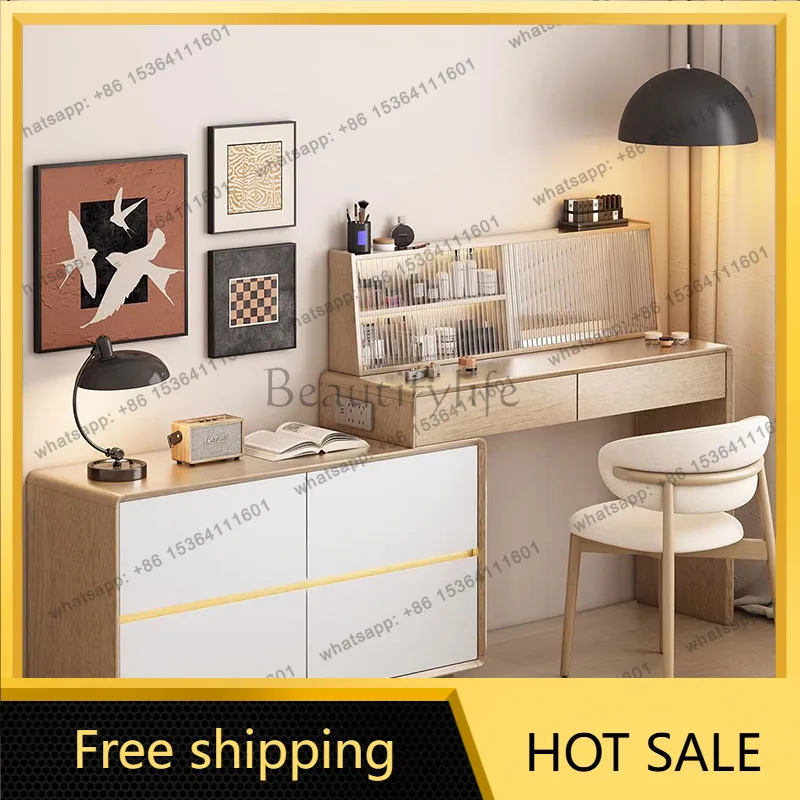 zj.Makeup Mirror Vanity Table Chair Organizer Girl Vintage Study Dressing Table Living Room Drawers Penteadeira Trendy Furniture