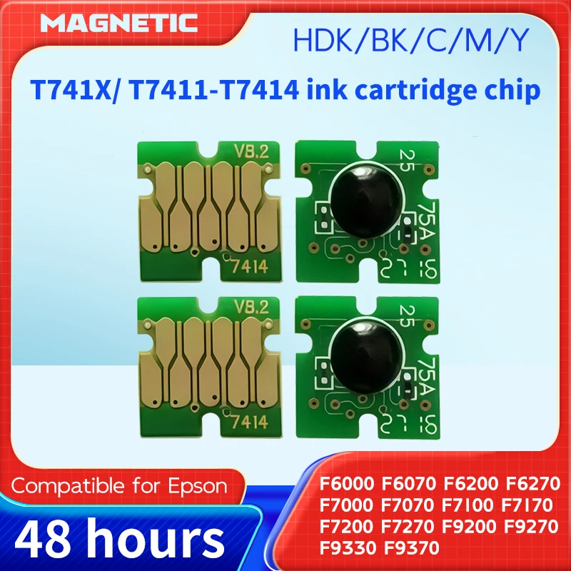 Ink Tank Chip For Epson SureColor F6200 F6270 F7270 F9270 F9300 F9330 F9340 F9360 F9370 T741X-T7414 T7411 T741X CHIP 1set~10set