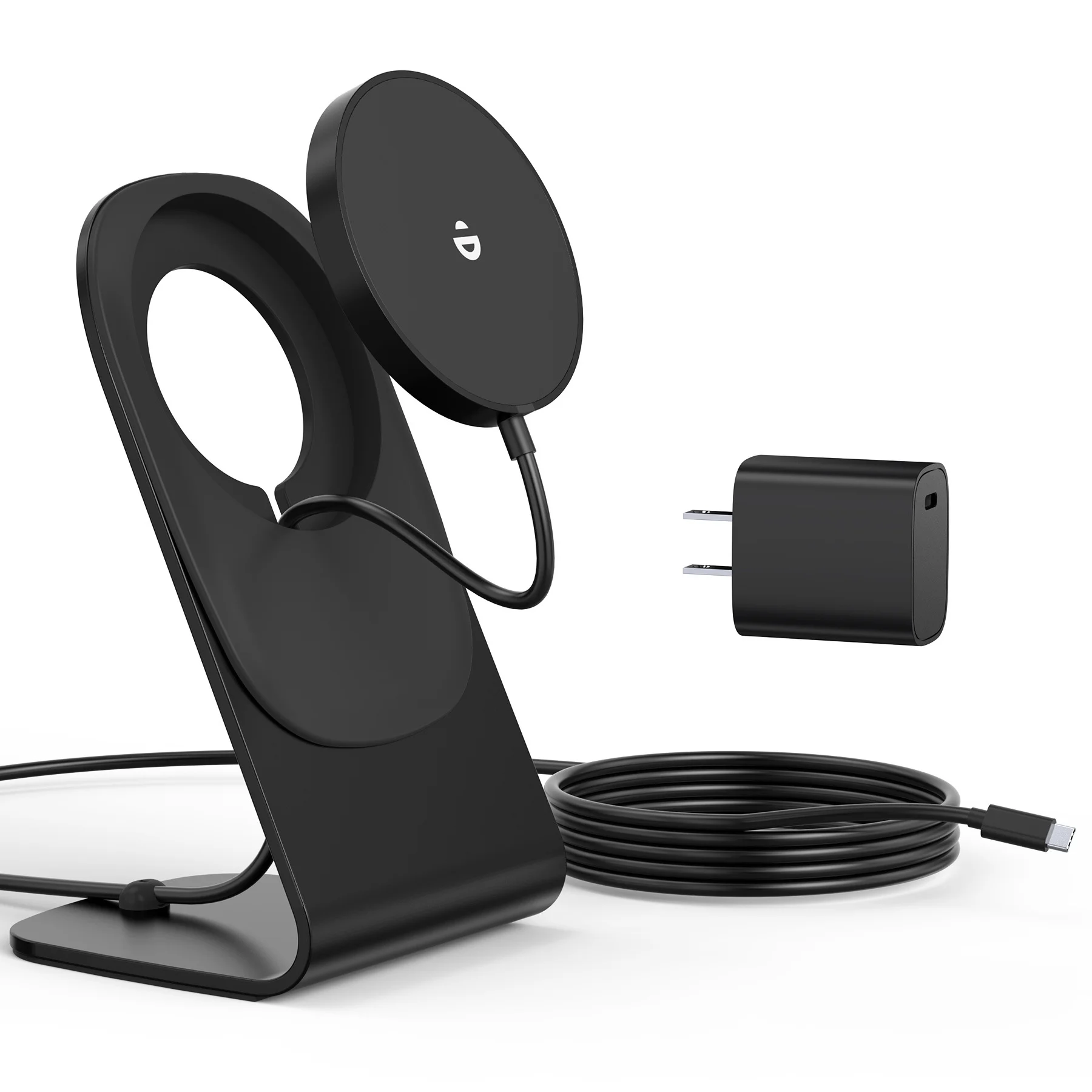 

Popular aluminum alloy phone stand with magnetic suction and wireless charging capability, includes a 20W US-compatible adapter