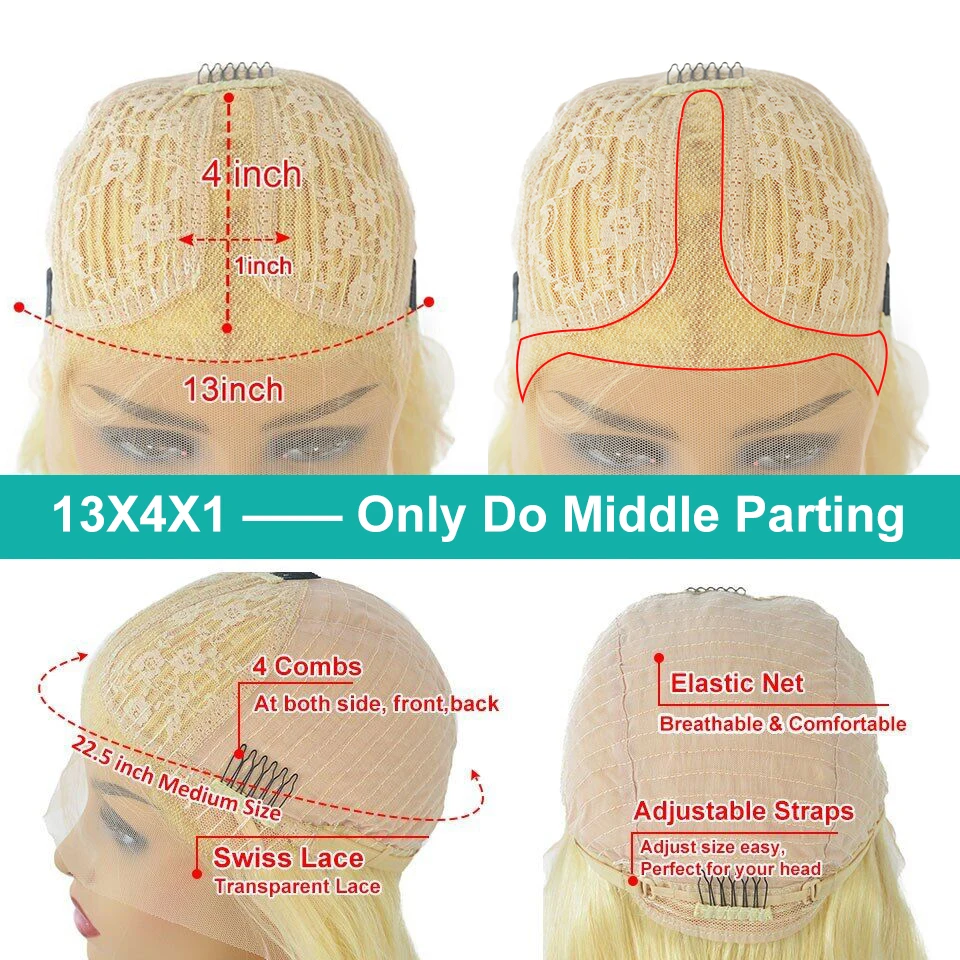 4/613 العسل شقراء مع جذور داكنة ملونة 13x4x1 الدانتيل جزء شعر مستعار للنساء شعر مستعار دانتيل شفاف البرازيلي عذراء شعر مستعار 180% #6