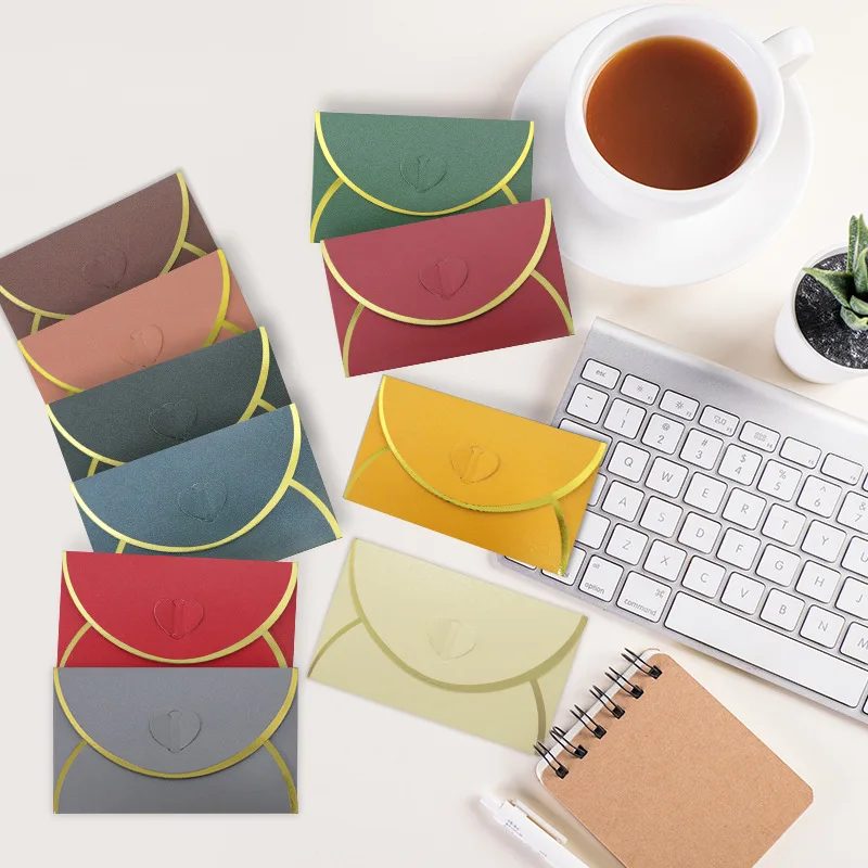 Customized Pearlescent Paper Envelope Custom Printing Membership Card Holder Stamping Invitation Business Hi