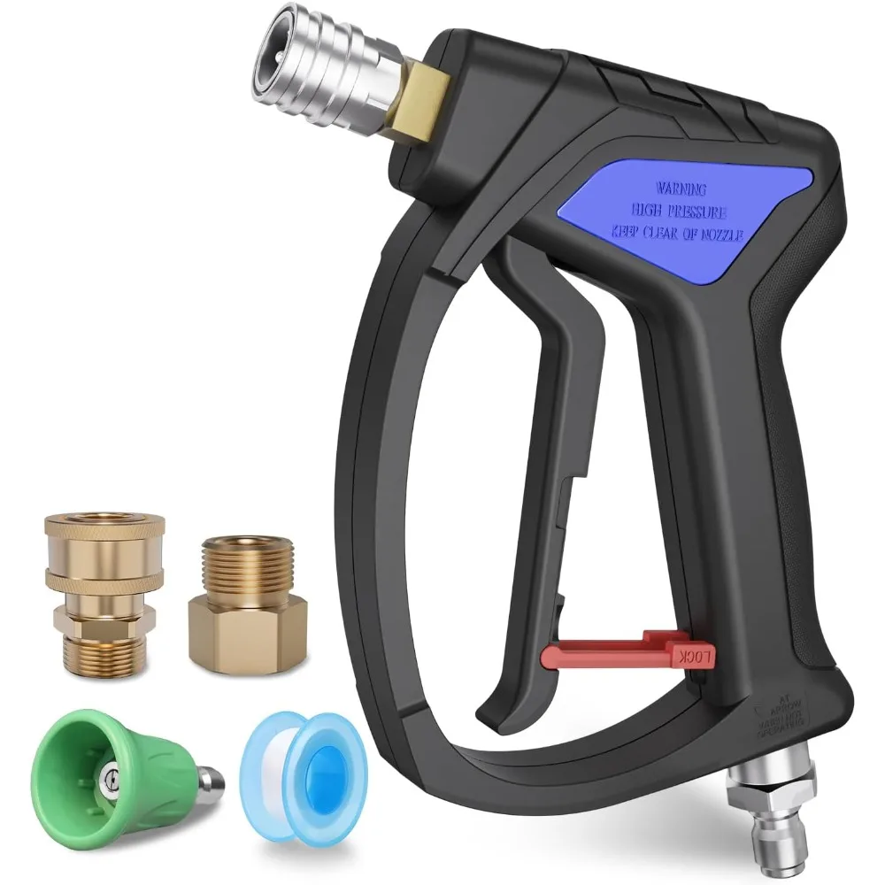 

РУЛЕВОК ® Пистолет для мойки короткого давления — небольшая ручка для мойки мощности с гладким поворотом 3/8, быстроразъемным соединителем 1/4, полностью совместимый