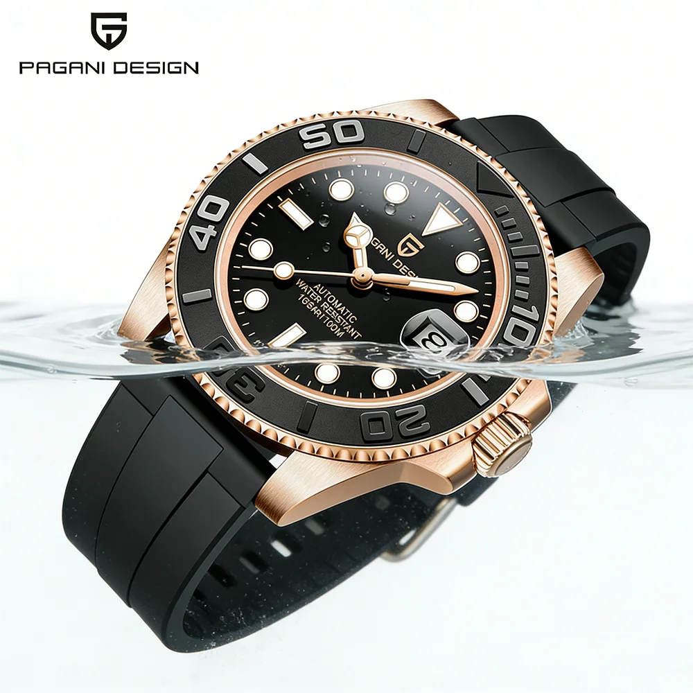 PAGANI DESIGN Neue Luxus Herren Mechanische Uhr Edelstahl Saphir Automatische Herren Mechanische Uhr 100M Wasserdicht