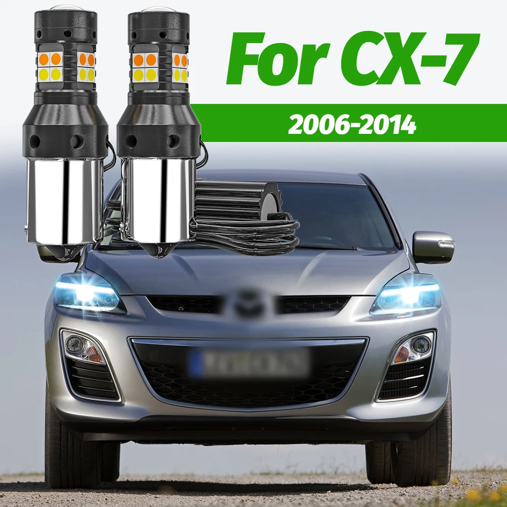 2 Piezas de Luces LED DRL de Modo Dual (Intermitentes + Luces de Circulación Diurna) para Mazda CX-7 CX7 2006-2014 2008 2009 2010 2011 2012 2013