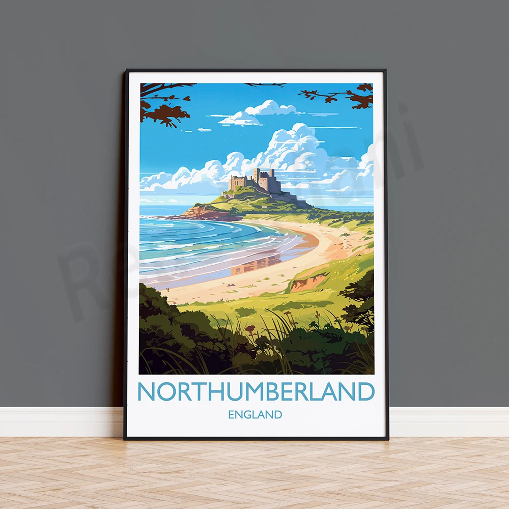 Swanage Bay, Northumberland, Hamburg, British Virgin Islands, Reykjavik, Bridgnorth, French skiing, Horsey beach travel poster