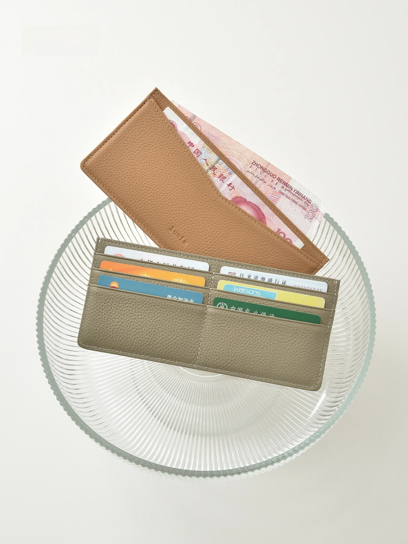 超薄型長財布-トップレイヤー牛革-シンプルデザイン-カードホルダー-海外旅行-外国通貨-マネークリップ