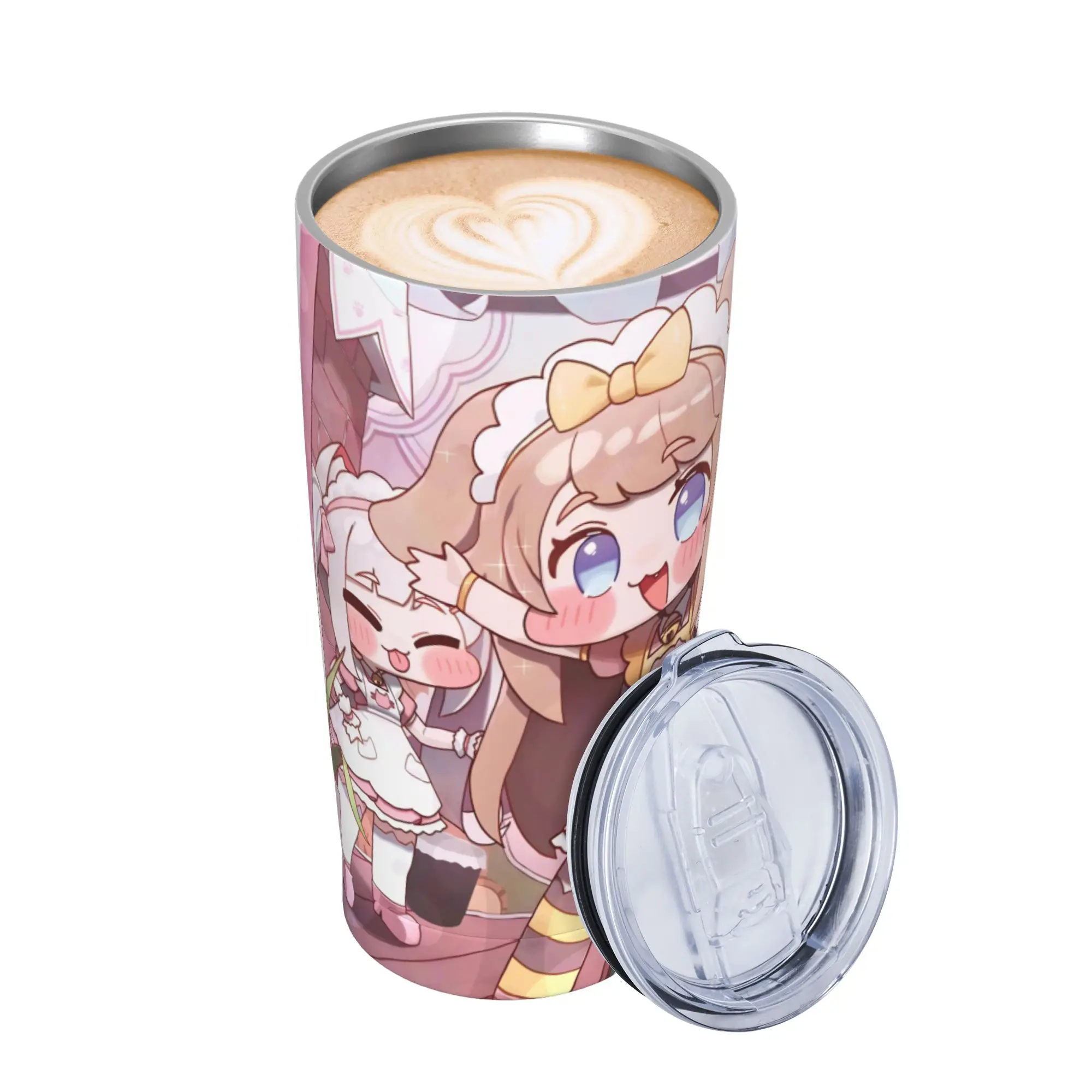 Trickcal C-Chibi Go Games Insulated Tumbler with Lid  Vacuum Coffee Mugs Double Wall Car Bottle Cups 20oz