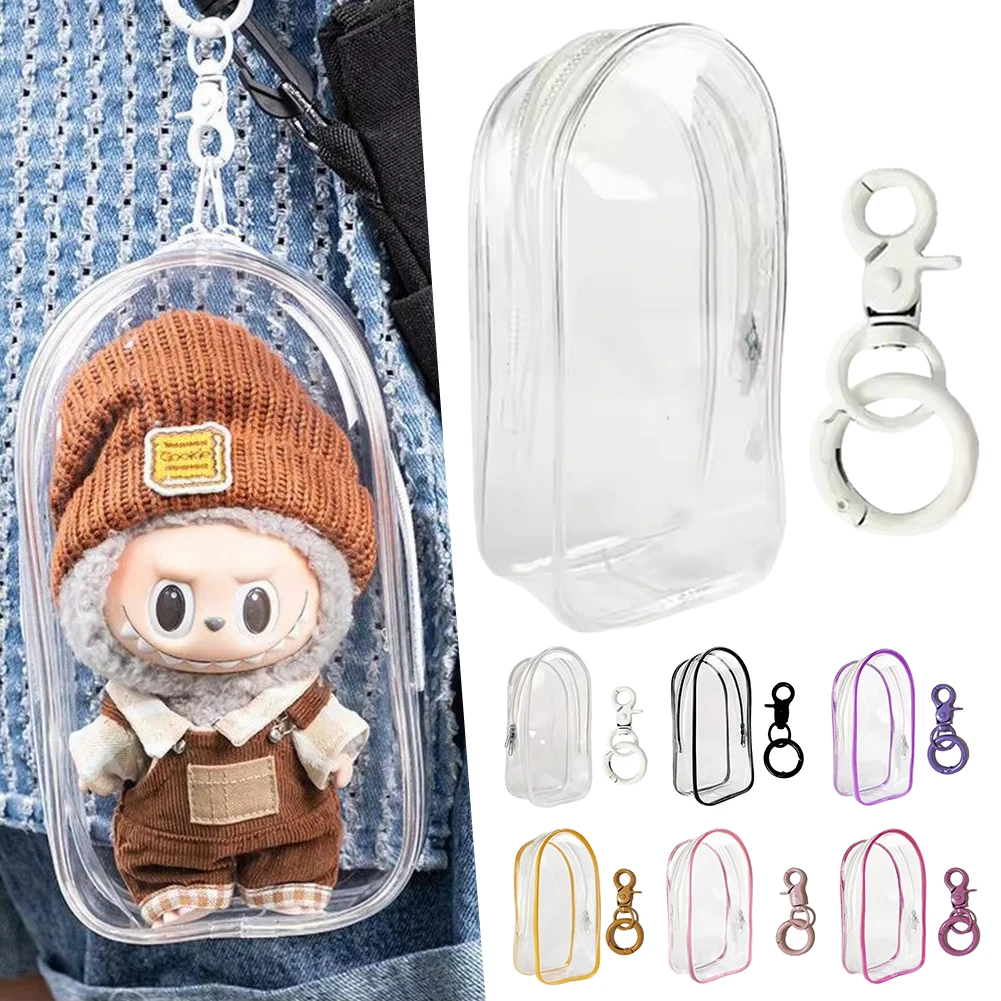 

Cute Transparent Popmart Doll Bag Portable Dustproof Doll Carrying Case For Cartoon Figures