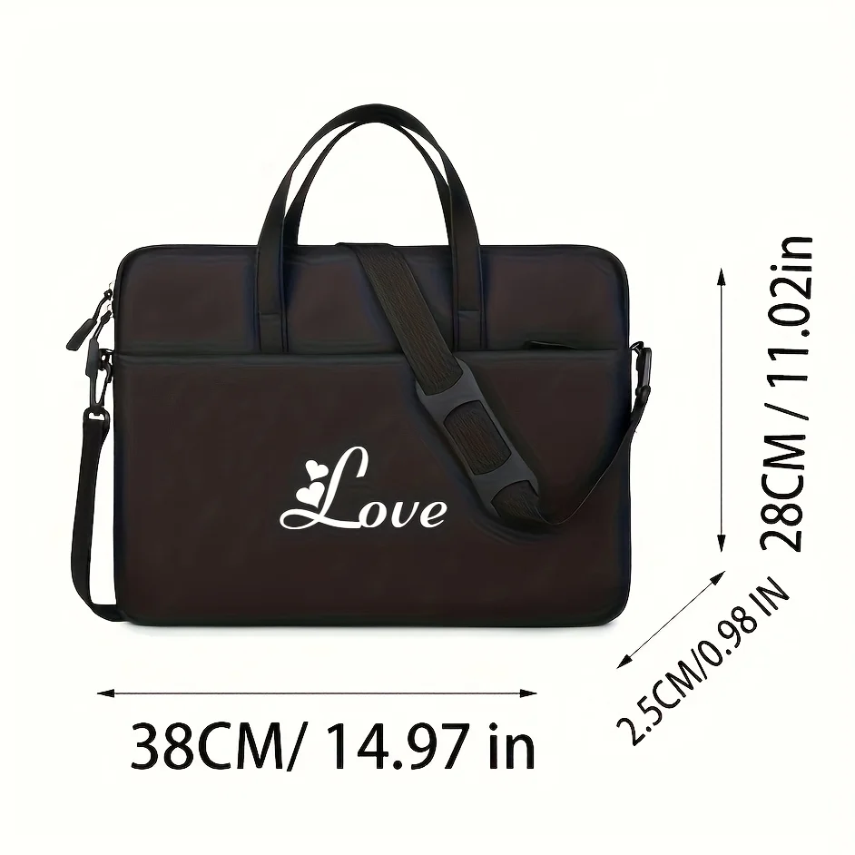 Personalized Custom Name/Text Laptop Bag - 15-Inch Zippered Laptop Sleeve, Adjustable Shoulder Strap, Portable Women's Laptop