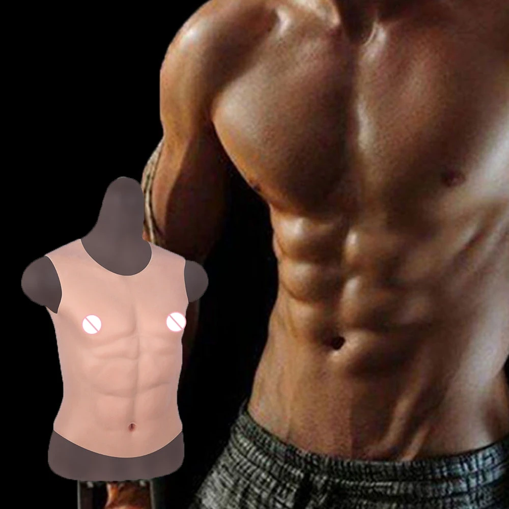 WANTES Silicone Simulation Muscle Perfect for Inosuke Cosplay Enhance Your Abdominal  with Male Suit Realistic Men's Chest