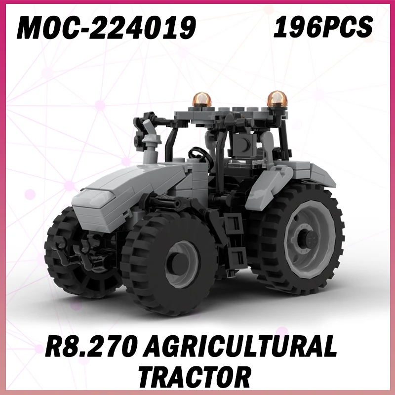 

196P MOC-224019 R8.270 Сельскохозяйственный трактор, строительный блок, модель, набор кирпичей, креативные подарки, творческие идеи «сделай сам», детская игрушка на день рождения