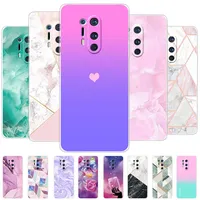 For Oneplus 8 Pro Case Marble Blue Purple Cover Case For Oneplus 8 Protective Bumper Clear Soft Silicone TPU Phone Shell